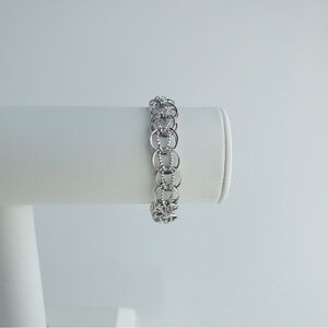 Forstner Vintage Sterling Silver Charm Bracelet Mesh Twisted Weave Chain 7.5in